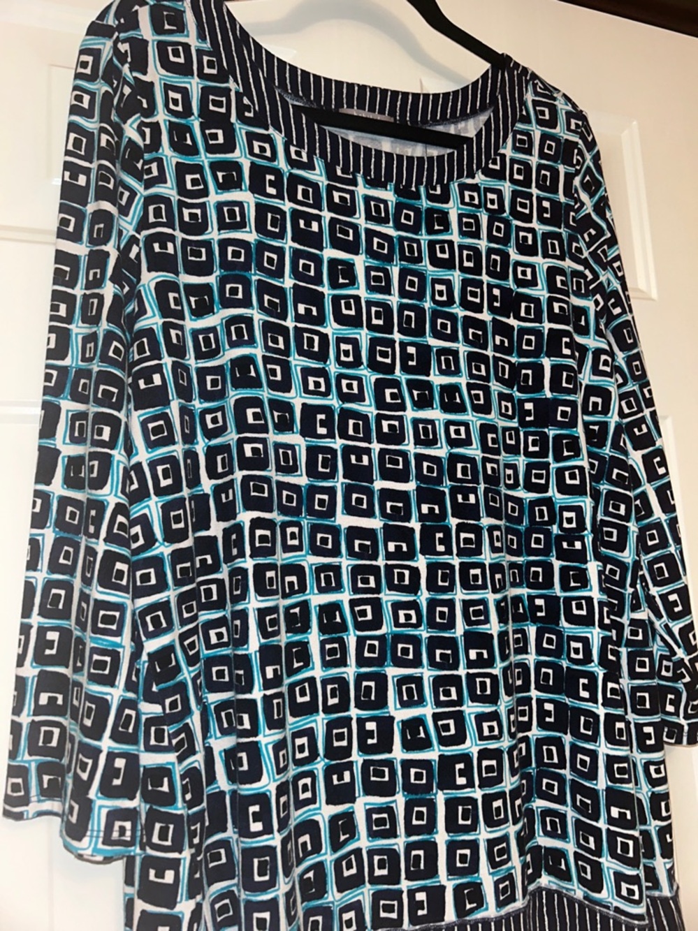 Habitat CORE TRAVEL CUBISM TUNIC XL Navy Geometric Square Career Relaxed Artsy - Picture 4 of 16